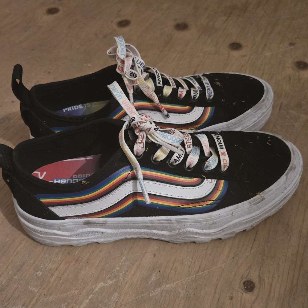 Vans PRIDE Black Sneakers with Rainbow Accents